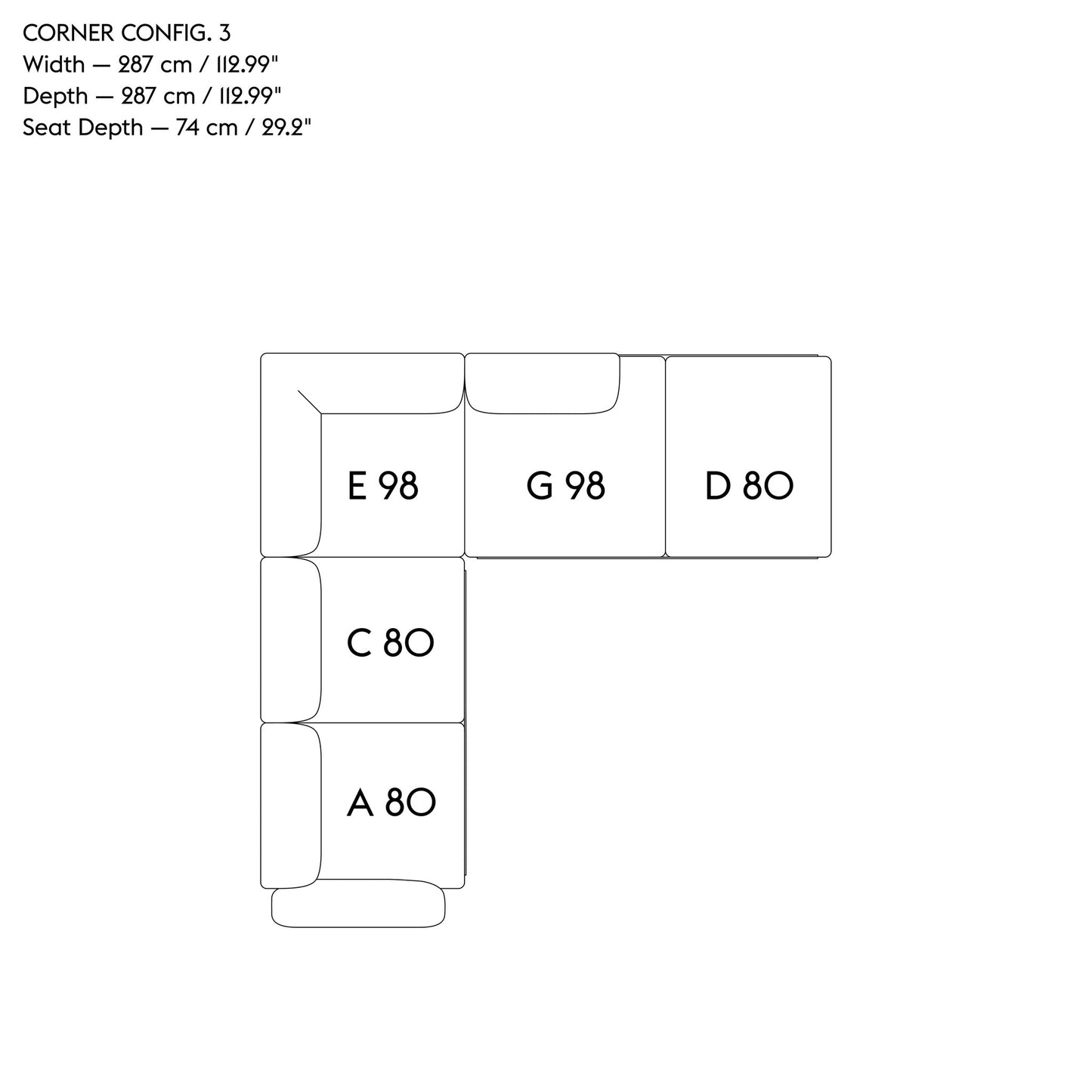 IN SITU MODULAR SOFA / CORNER - CONFIGURATION 3