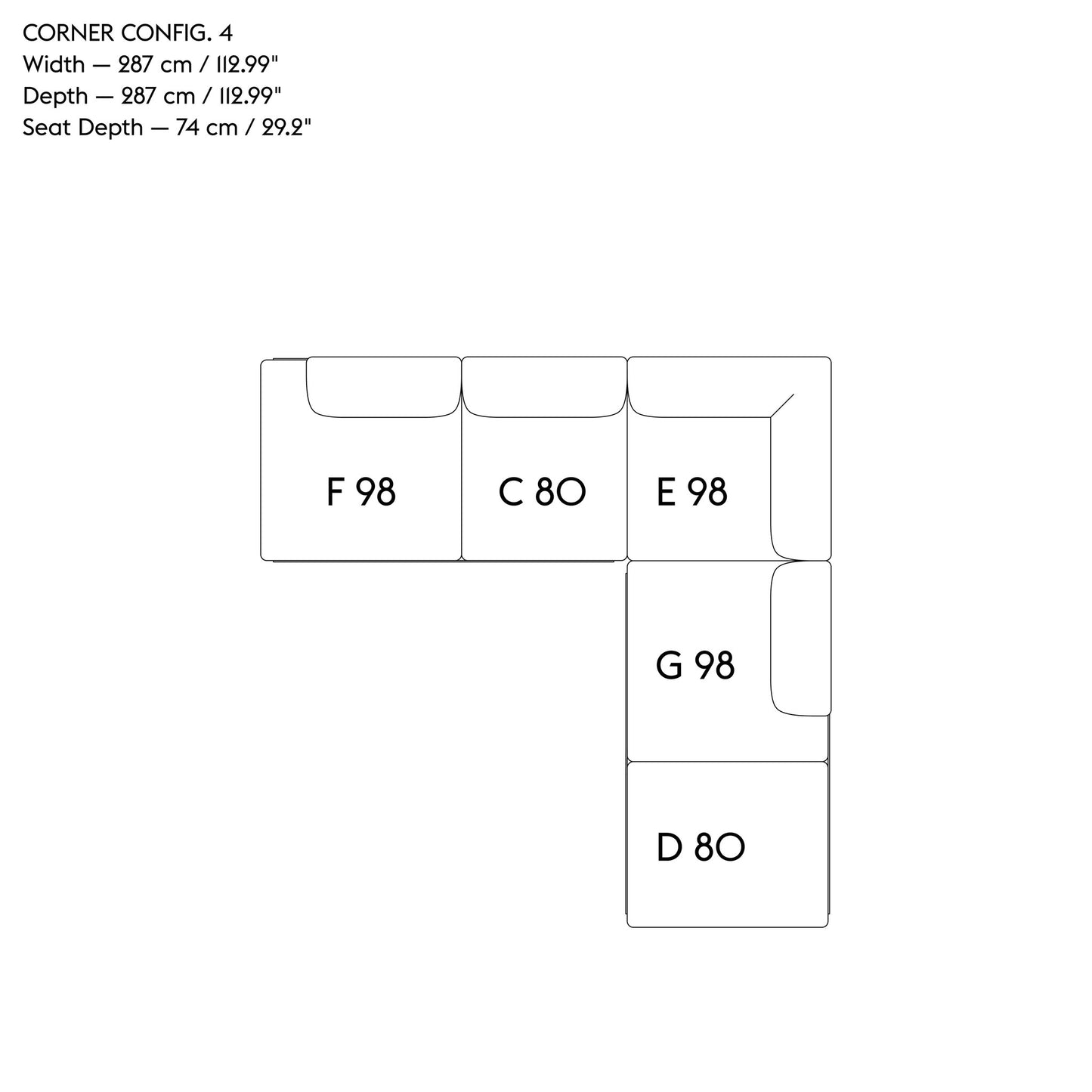 IN SITU MODULAR SOFA / CORNER - CONFIGURATION 4