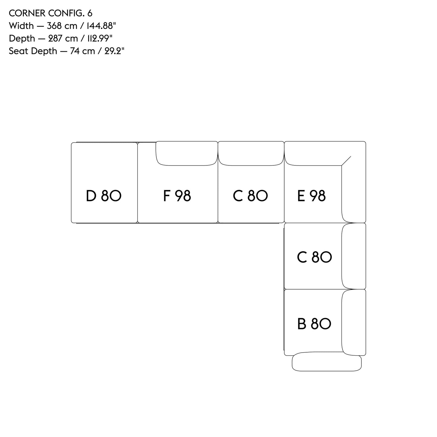 IN SITU MODULAR SOFA / CORNER - CONFIGURATION 6
