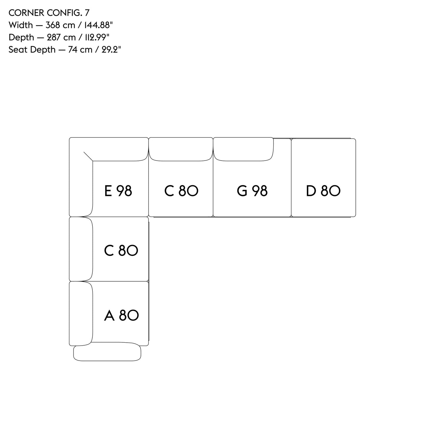 IN SITU MODULAR SOFA / CORNER - CONFIGURATION 7