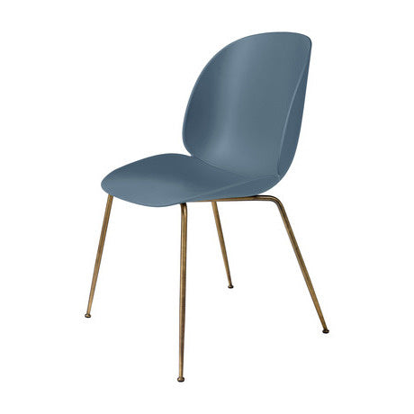 Beetle Dining Chair - Un-Upholstered, Conic base, Antique Brass Base