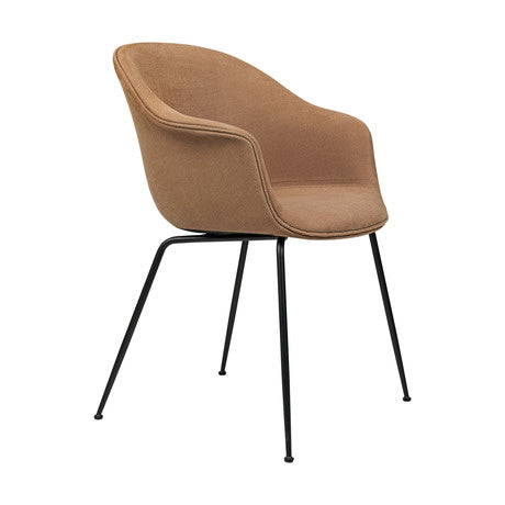 Bat Dining Chair - Fully Upholstered, Conic base, Black Matte Base,
