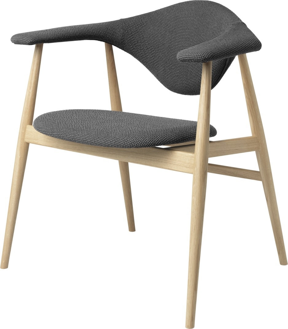 Masculo Dining Chair - Fully Upholstered, Wood base