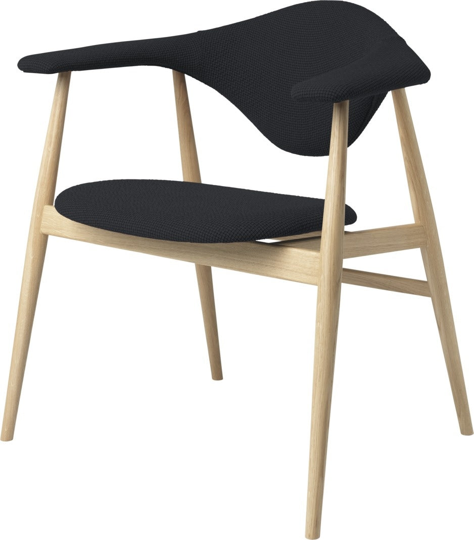 Masculo Dining Chair - Fully Upholstered, Wood base