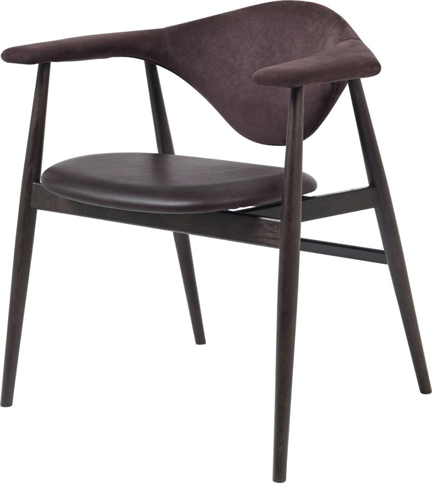 Masculo Dining Chair - Fully Upholstered, Wood base