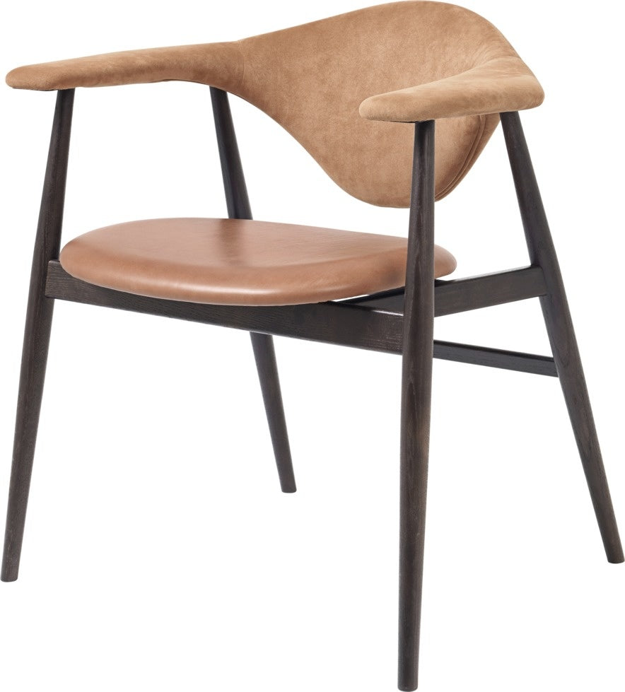 Masculo Dining Chair - Fully Upholstered, Wood base