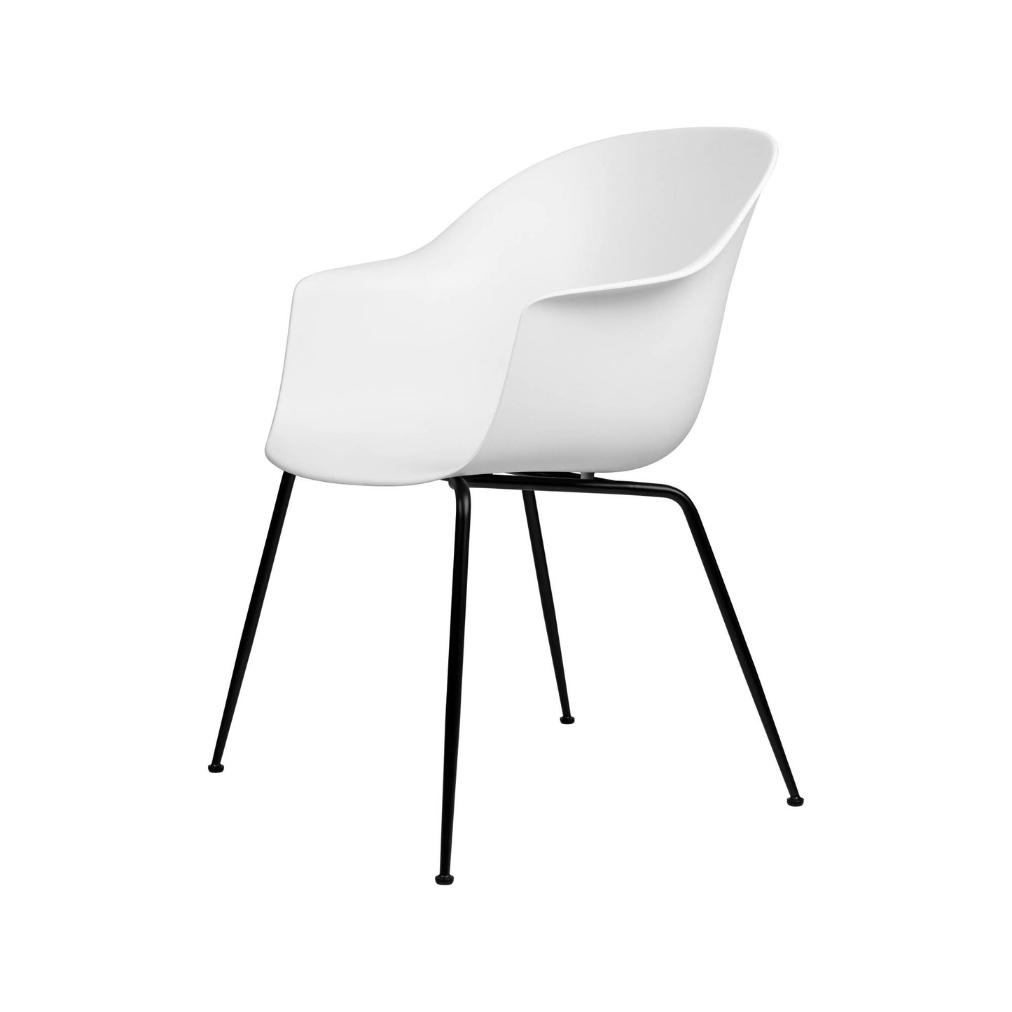 Bat Dining Chair, Conic base, Black Matte Base, Plastic Glides