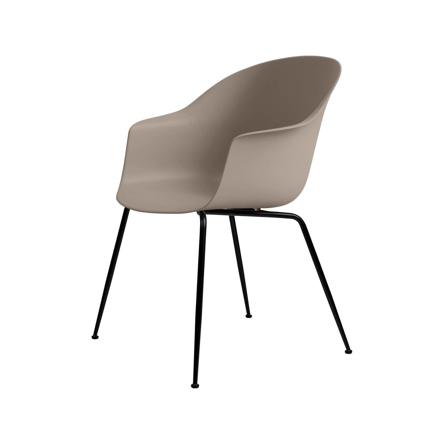 Bat Dining Chair, Conic base, Black Matte Base, Plastic Glides
