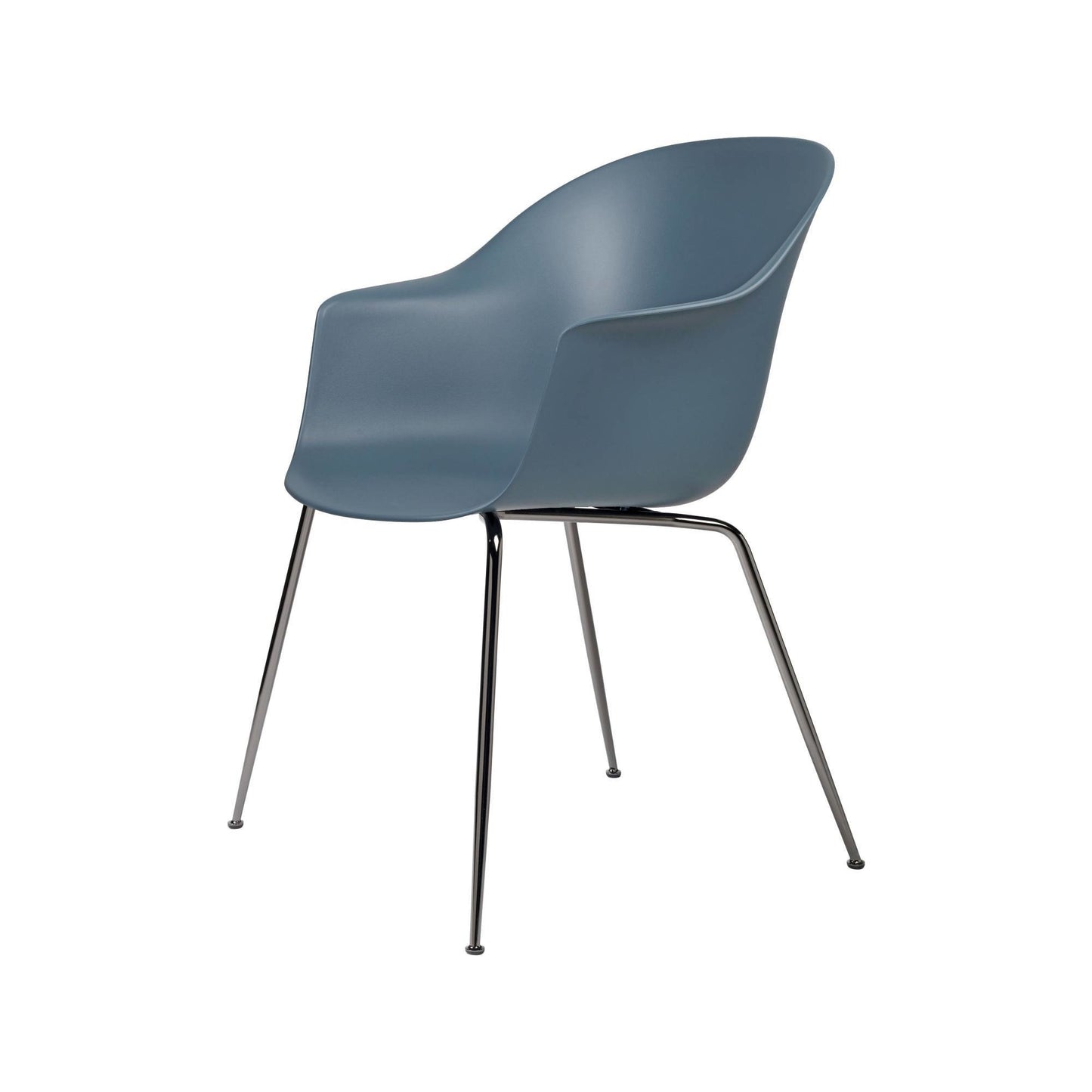 Bat Dining Chair, Conic base, Black Chrome Base, Plastic Glides