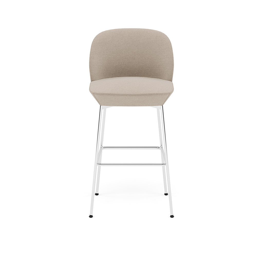 OSLO BAR STOOL UPHOLSTERED CHROME BASE / H: 75 CM / 29.5"