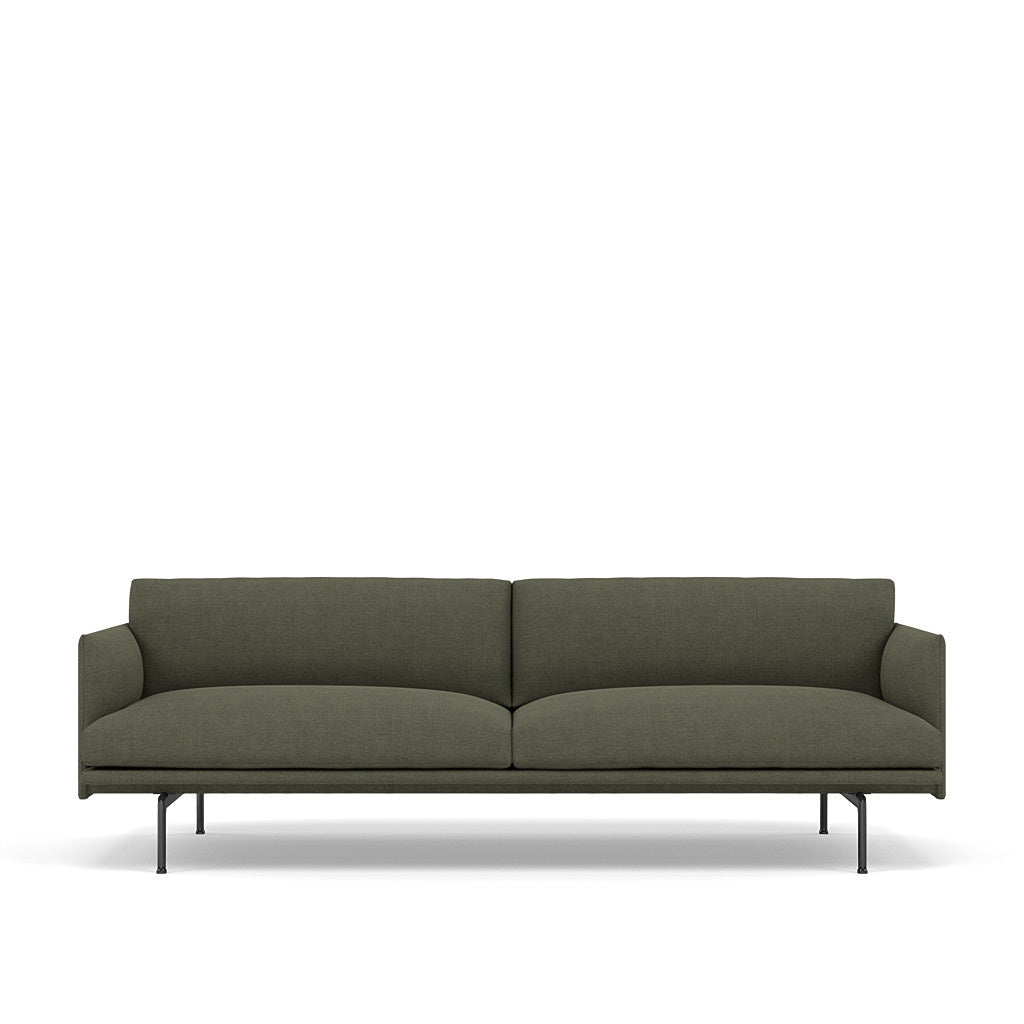 Outline Sofa / 3-Seater, Black Base