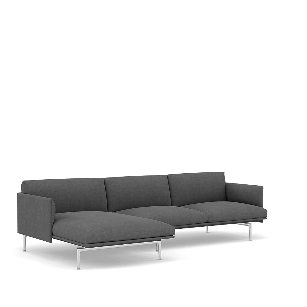 Outline Sofa / Chaise Lounge - Left - Aluminum Base
