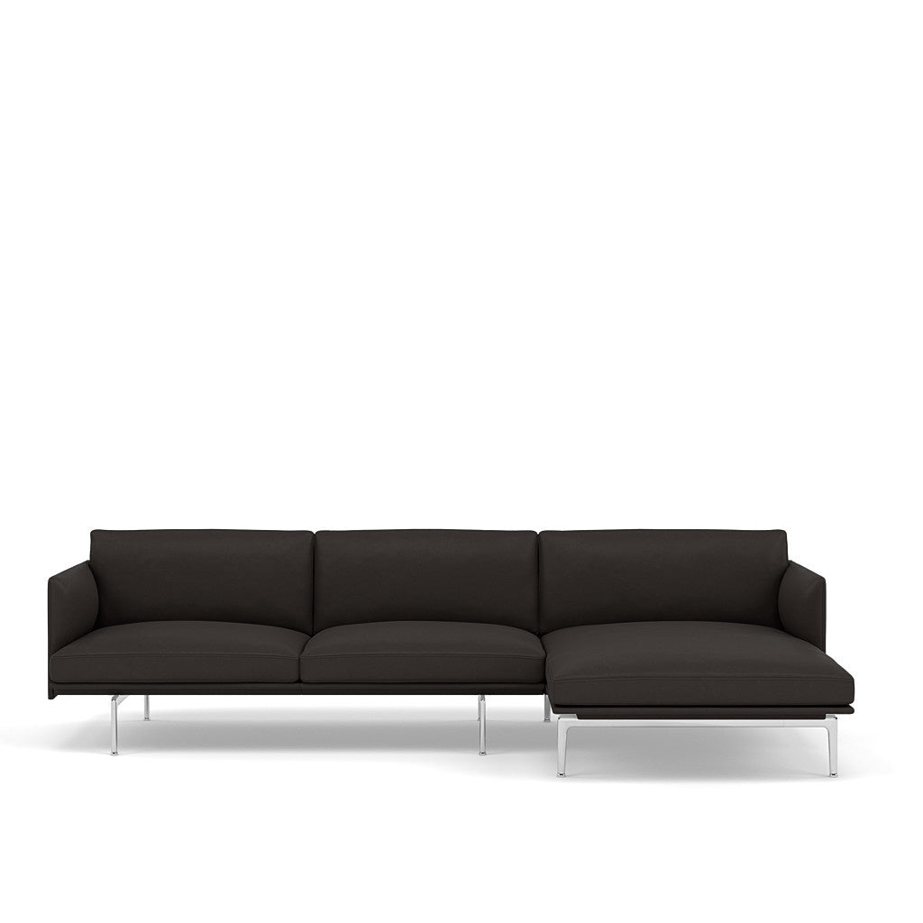 Outline Sofa / Chaise Lounge - Right- Aluminum Base