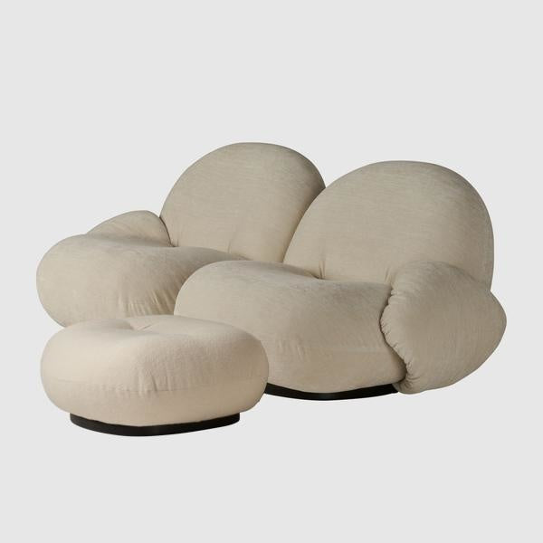 Pacha Sofa - Fully Upholstered, 2-seater with armrests and ottoman