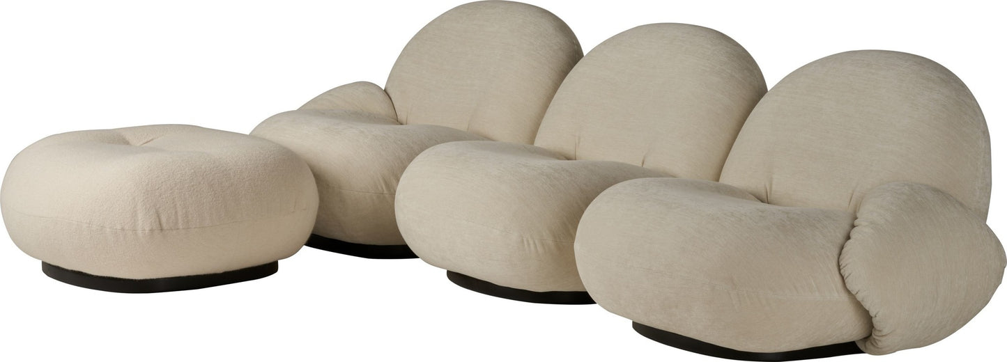 Pacha Sofa - Fully Upholstered, 3-seater with armrests and ottoman