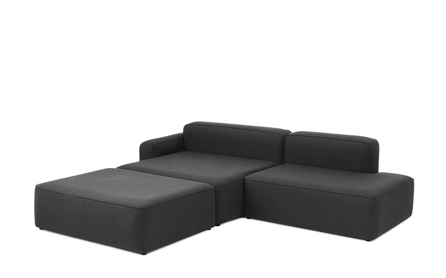 Rope Sofa Chaise Lounge Left With Pouf