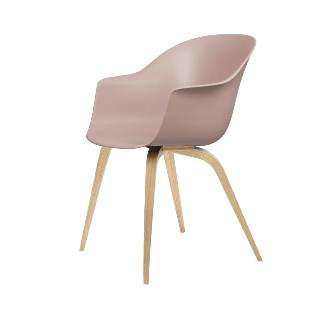 Bat Dining Chair, Wood base, Oak Semi Matte Lacquered, Plastic Guides