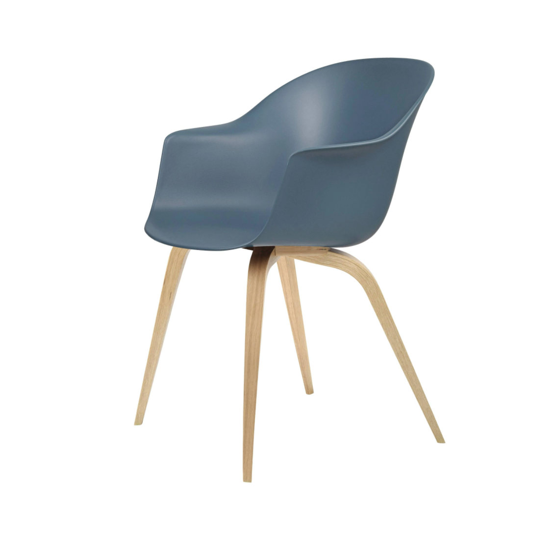 Bat Dining Chair, Wood base, Oak Semi Matte Lacquered, Plastic Guides