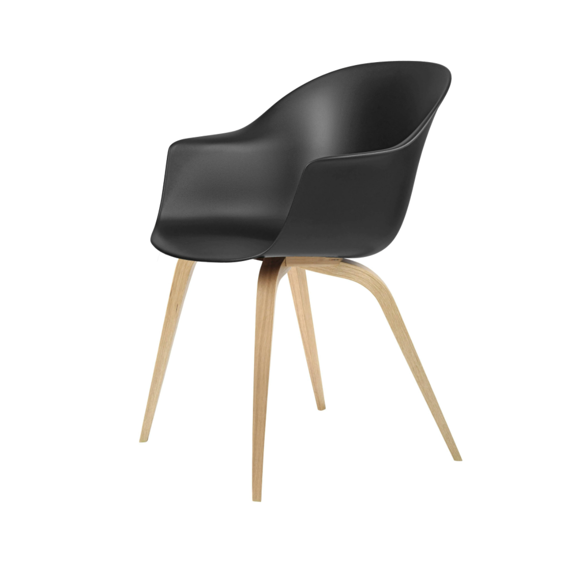 Bat Dining Chair, Wood base, Oak Semi Matte Lacquered, Plastic Guides
