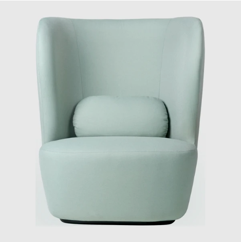 Stay Lounge Chair - Fully Upholstered, Large, Black base, High Back