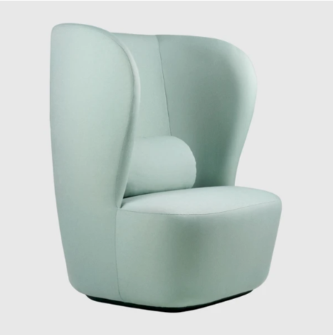 Stay Lounge Chair - Fully Upholstered, Large, Black base, High Back