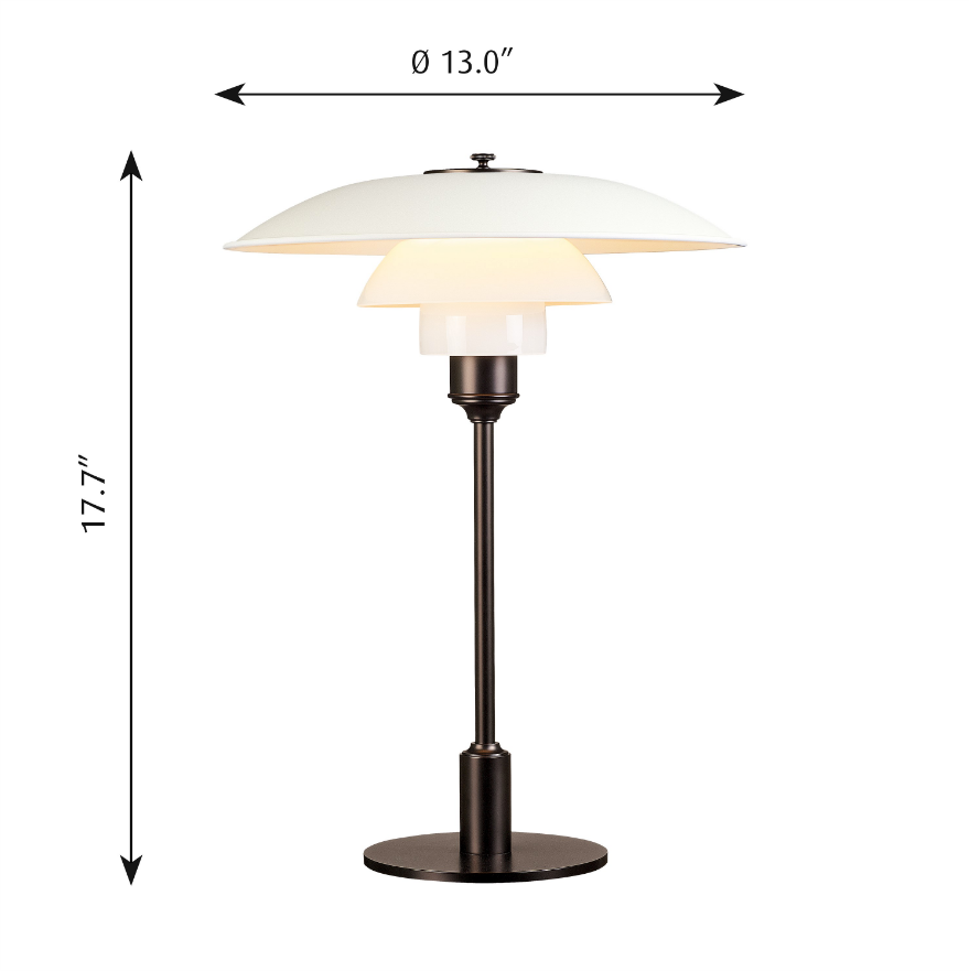 PH 3.5-2.5 Table Lamp with Aluminum Top Shade