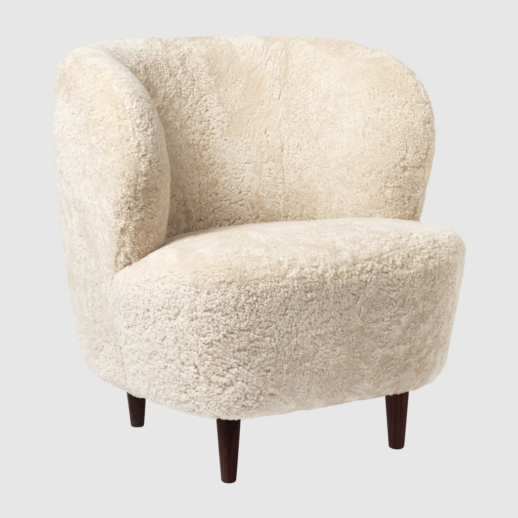 Stay Lounge Chair - Fully Upholstered, Small, Wooden legs (Smoked Oak Finish - Matte Lacquered)