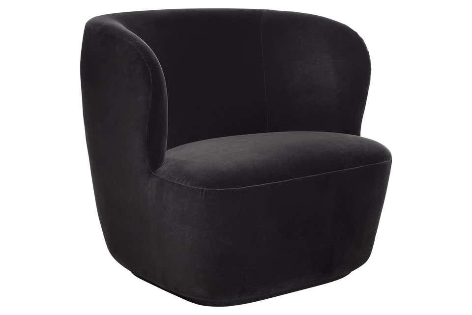 Stay Lounge Chair - Fully Upholstered, Small, Black base