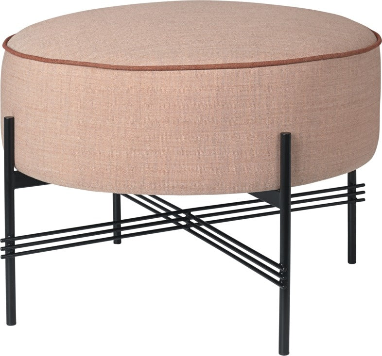 TS Pouffe - Fully Upholstered, Round, Dia. 55, Black base