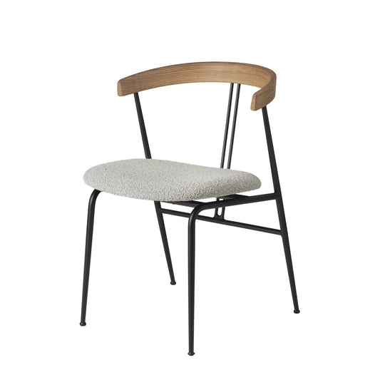 Violin Dining Chair - Seat Upholstered, Wood backrest