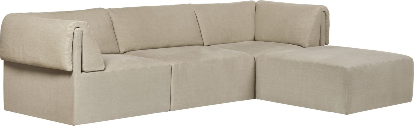 Wonder Sofa - Fully Upholstered, 3-seater with Chaise Lounge, 280x185