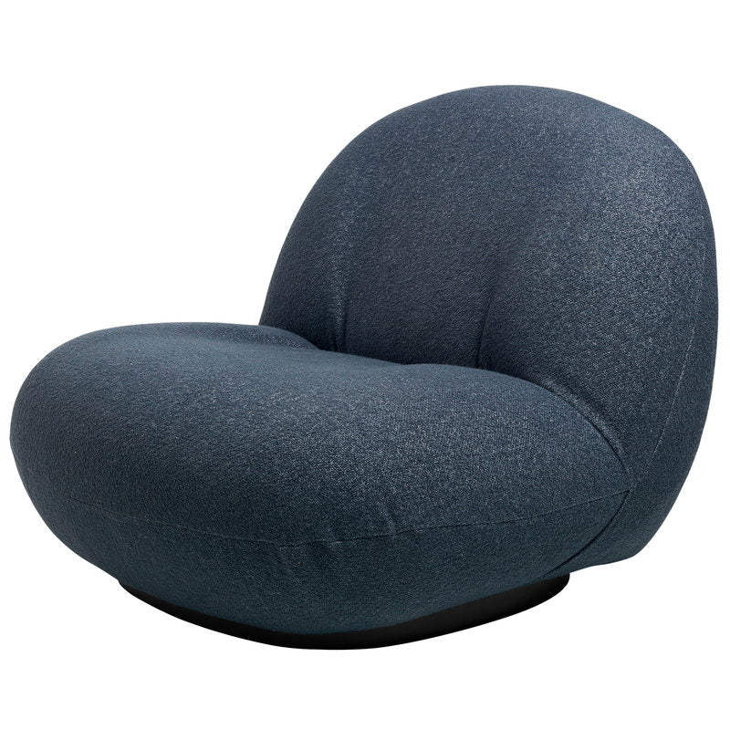 Pacha Lounge Chair - Fully Upholstered, Semi-Matte Black, Returning Swivel