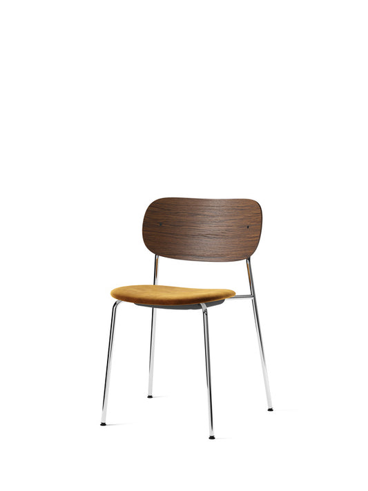 Co Chair, Dining Height, Chrome, Upholstered Seat