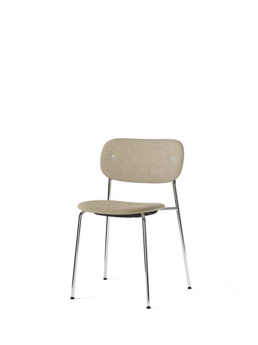 Co Chair, Dining Height, Chrome, Fully Upholstered