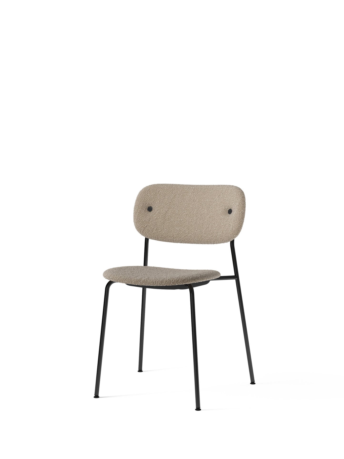Co Chair, Dining Height, Black Steel, Fully Upholstered
