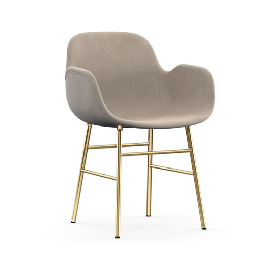Form Armchair Full Upholstery Brass