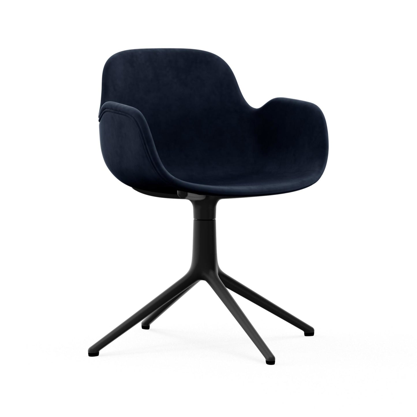Form Armchair Swivel 4L Full Upholstered, Black Alu
