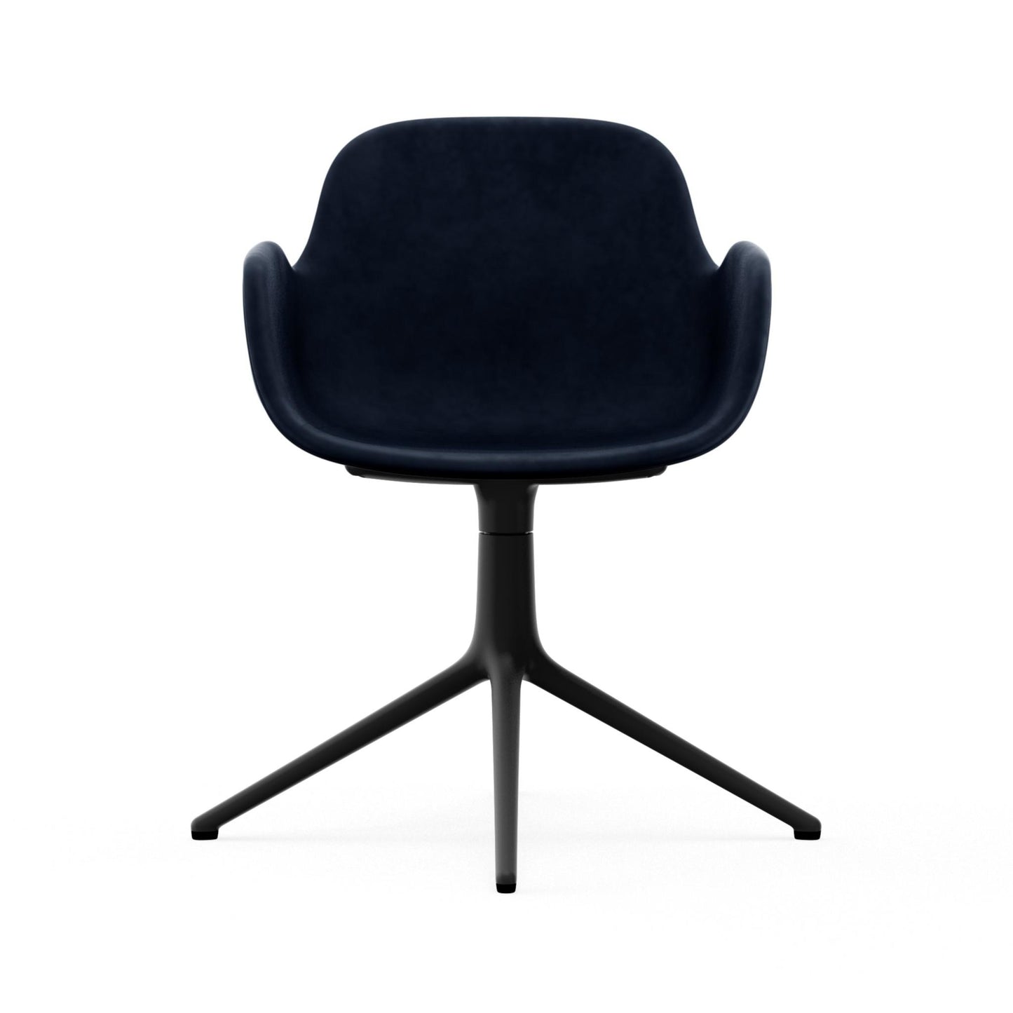 Form Armchair Swivel 4L Full Upholstered, Black Alu