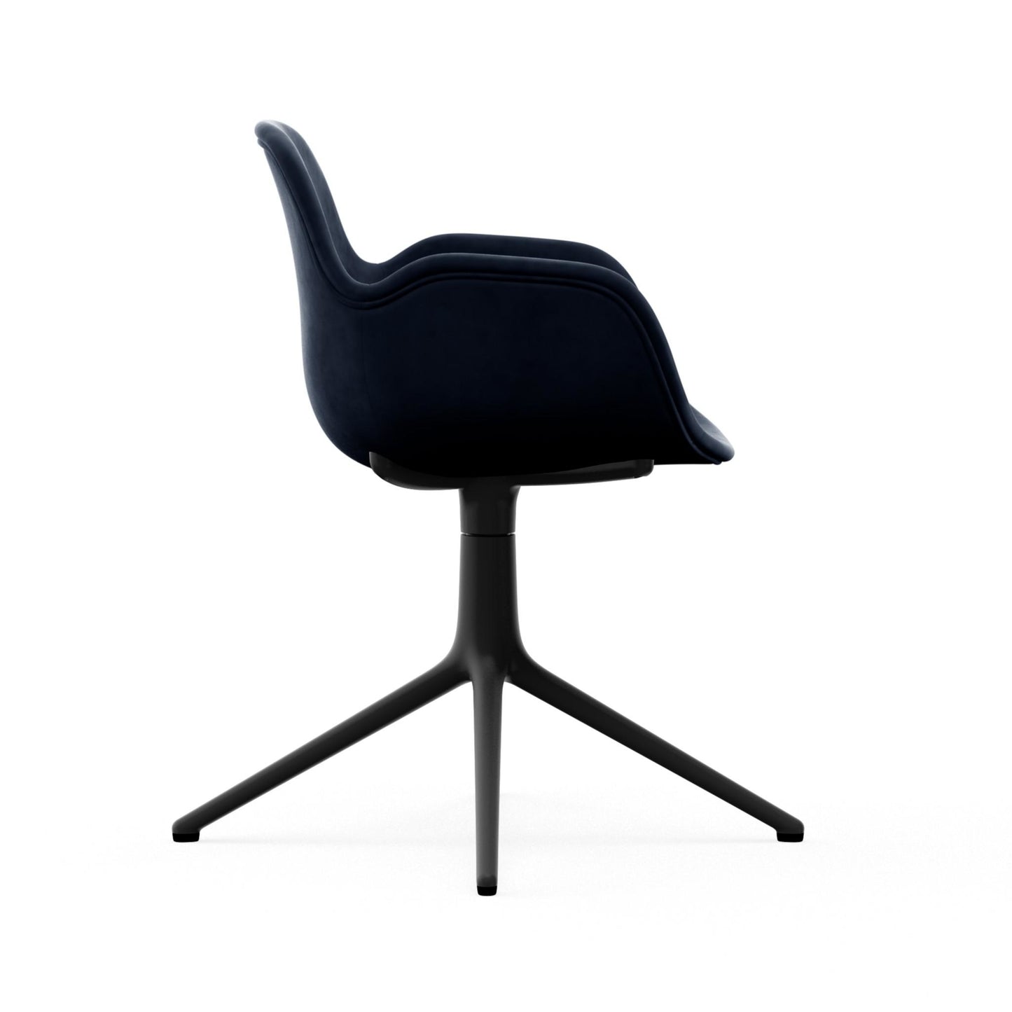 Form Armchair Swivel 4L Full Upholstered, Black Alu
