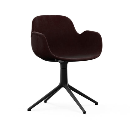 Form Armchair Swivel 4L Full Upholstered, Black Alu