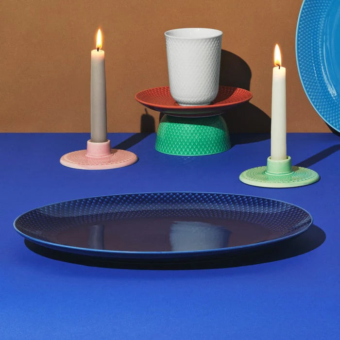 Lyngby Porcelæn Rhombe Color Oval Serving Dish