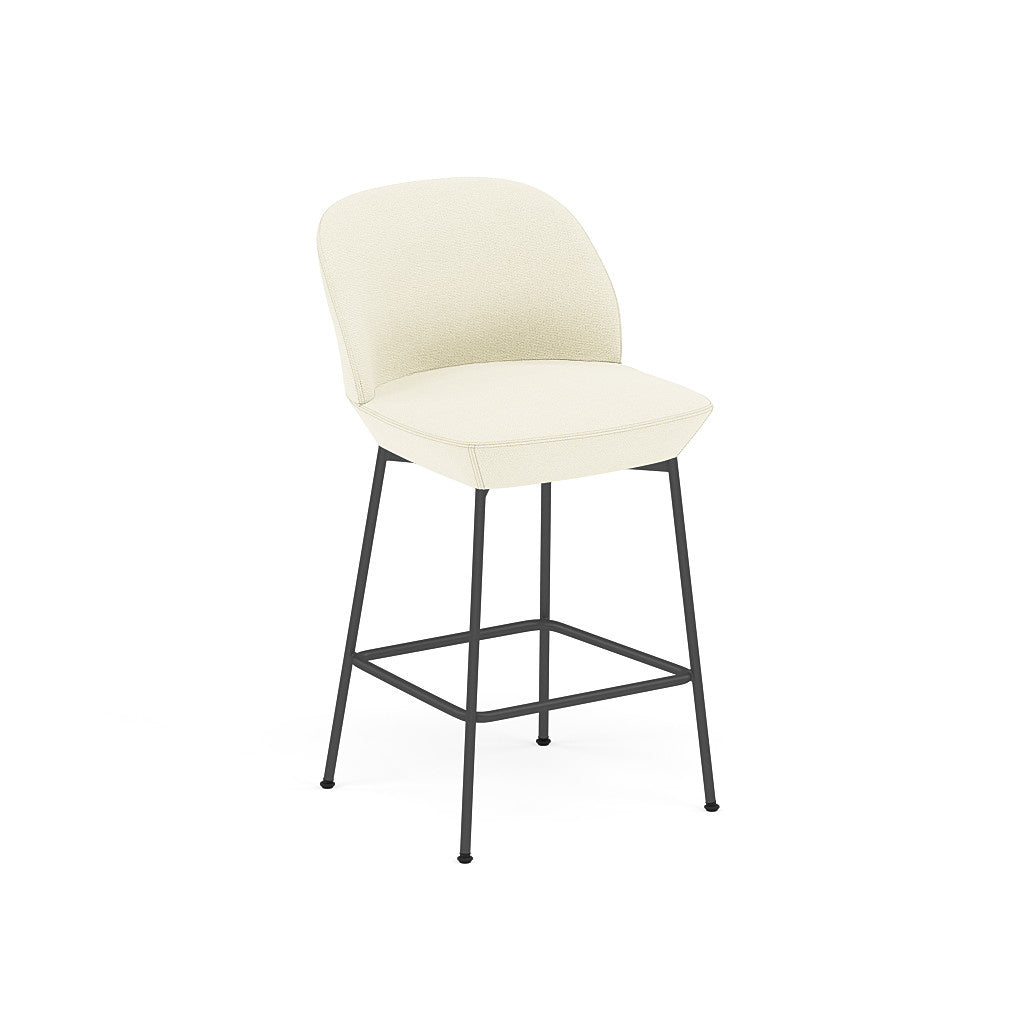 OSLO COUNTER STOOL UPHOLSTERED BLACK BASE / H: 65 CM / 25.6"