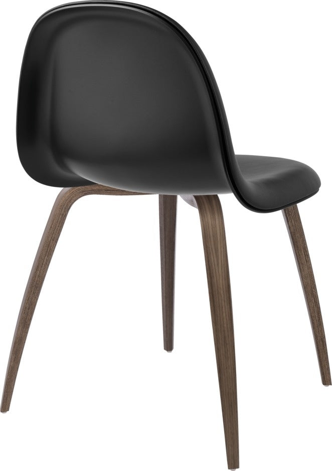 3D Dining Chair - Front Upholstered, Wood base, American Walnut Semi Matte