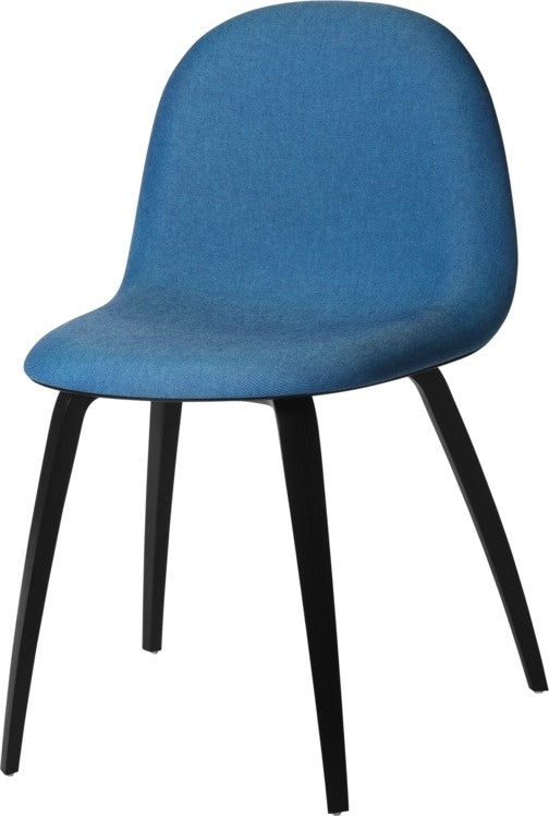 3D Dining Chair - Front Upholstered, Wood base, Black Stained Birch Semi Matte