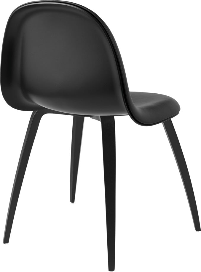 3D Dining Chair - Front Upholstered, Wood base, Black Stained Birch Semi Matte