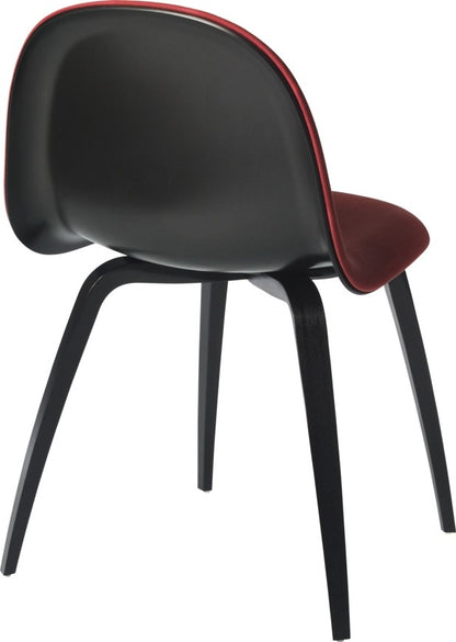 3D Dining Chair - Front Upholstered, Wood base, Black Stained Birch Semi Matte