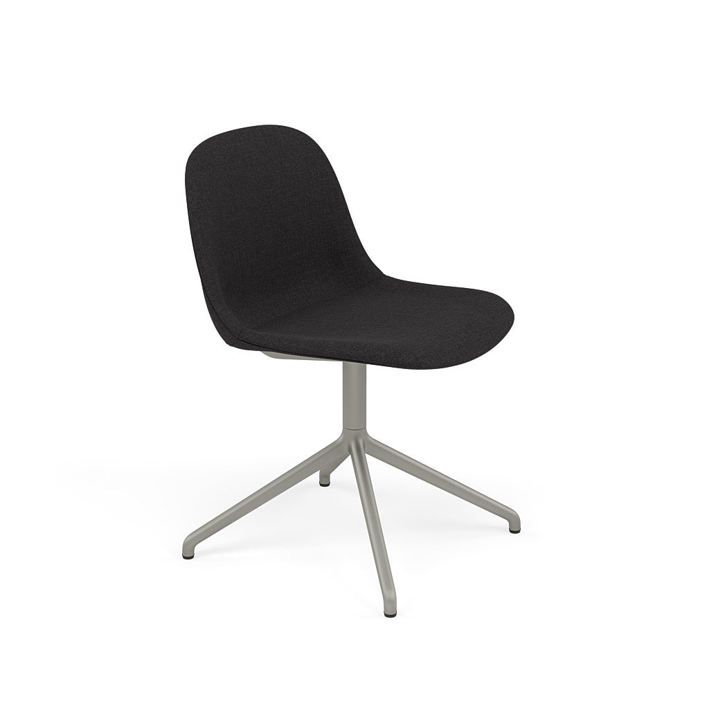 Fiber Side Chair / Grey Swivel Base with Return, Upholstered