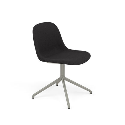 Fiber Side Chair / Grey Swivel Base with Return, Upholstered