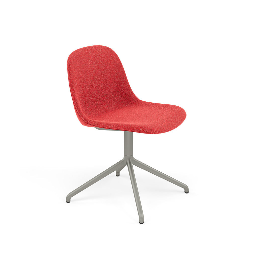 Fiber Side Chair / Grey Swivel Base with Return, Upholstered