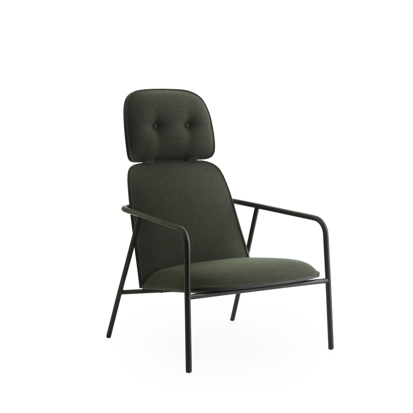 Pad Lounge Chair High Black Steel